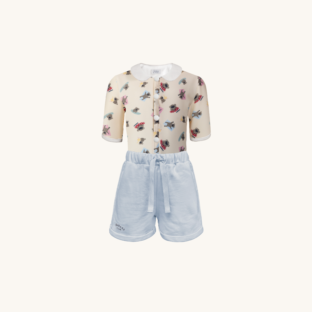 Set van UV-zwempak en bermuda - Sydney Blauw