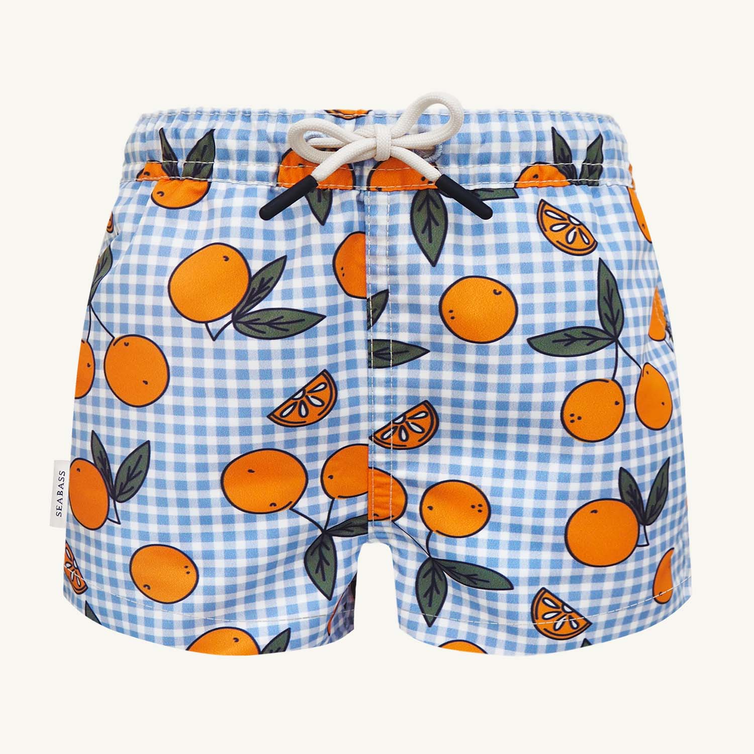 UV Zwemshort Corsica voor jongens - oranje blauw geruit